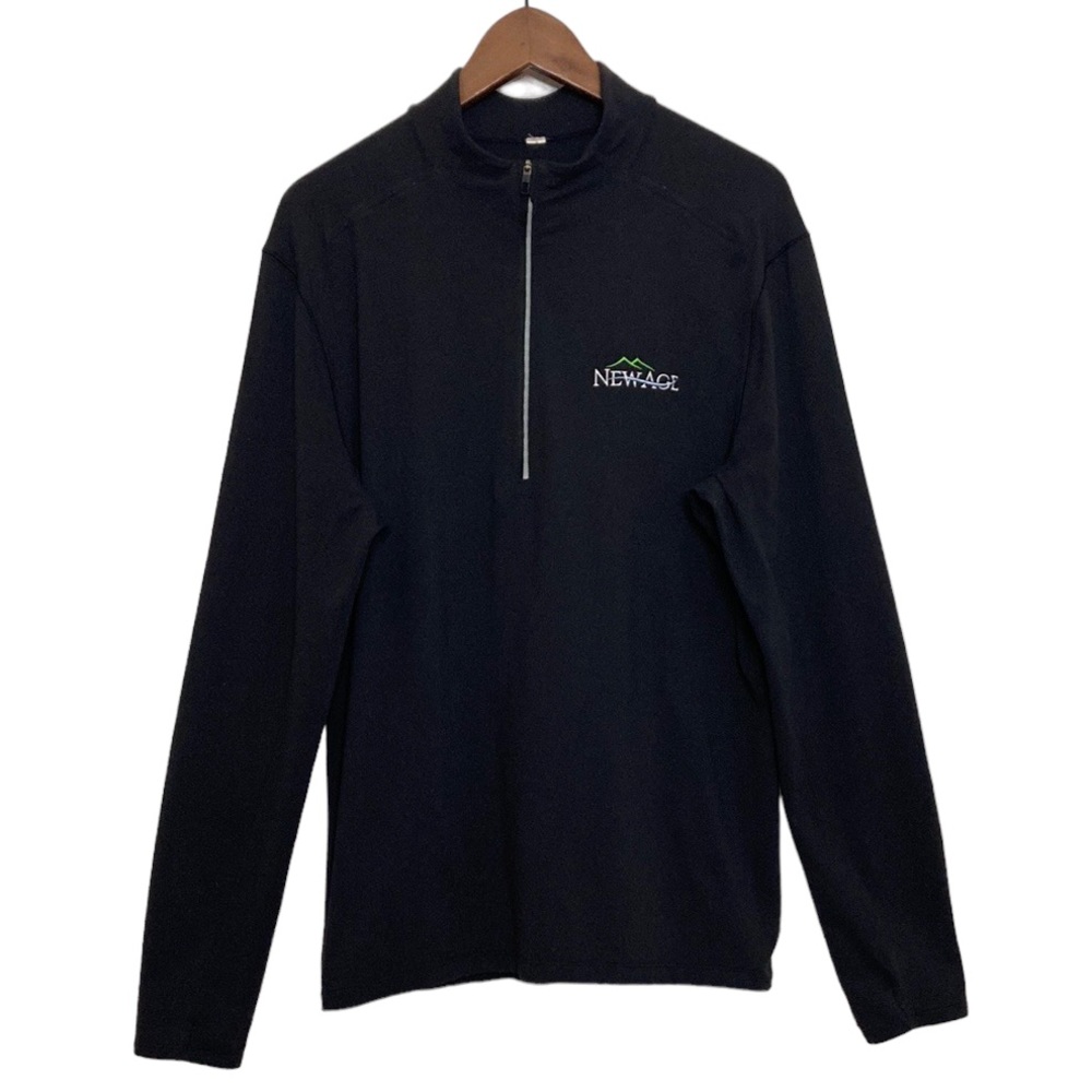 Lululemon Shirt Mens Large Black Surge Warm Half Zip Long Sleeve Added Logo